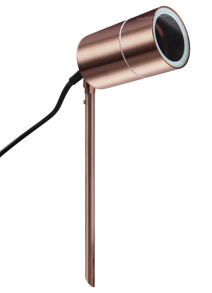 Outdoor Garden Spike Light Adjustable Stainless Steel Copper Finish ZLC306C