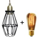 Vintage Bird Cage Pendant Antique Brass Opening and Closing Industrial Hanging Light With 40w E27