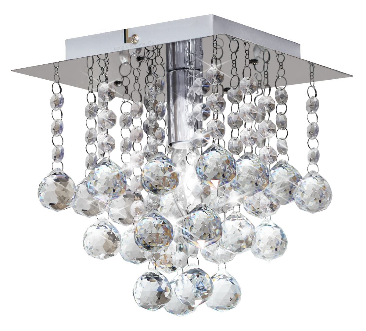 Modern Silver Crystal Droplets Chandelier Ceiling Light Decor Indoor Lamp 