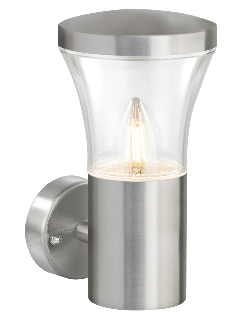 Modern LED Single Outdoor Wall Light Stainless Steel ZLC337 with 5W LED Candle WW