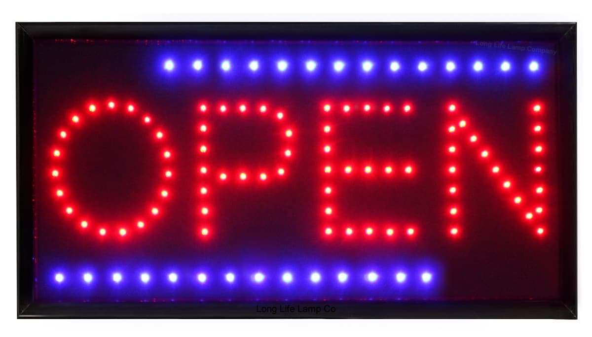 LED Open Sign For Shop Window Display Illuminated Flashing LED Sign Super Bright 