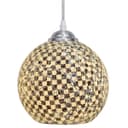 Globe Pendant Light Mosaic Glass Black and White Crackle Ceiling Lamp Shade H3012