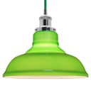 Green Ceiling Lamp Shade Pendant Light Industrial Chrome Lamp Holder Fitting H3046