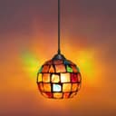 Vintage Hanging Stained Glass Ceiling Light Shade Pendant Mosaic Style Multi Colour 