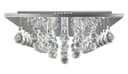 Modern Elegant Square Chandelier Ceiling Light Crystal Droplets Chrome Base 