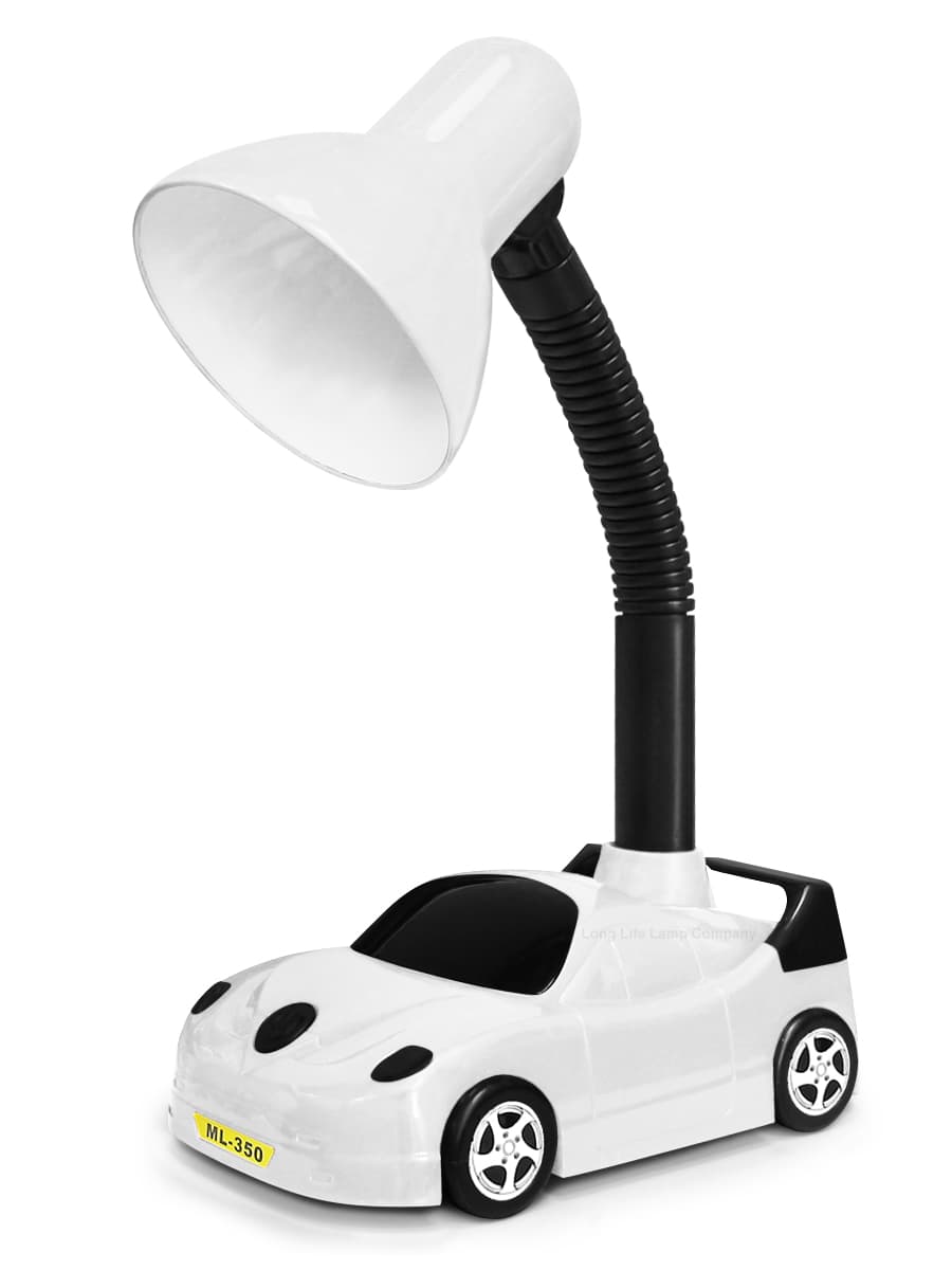 Racing Car Desk Lamp Flexible White and Black 