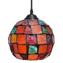 Vintage Hanging Stained Glass Ceiling Light Shade Pendant Mosaic Style Multi Colour 