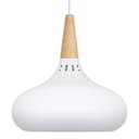 Metal Vintage White Ceiling Light Shade Dome Retro Hanging Pendant Light Wood Fitting 