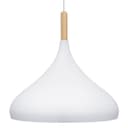 Metal Vintage White Ceiling Light Shade Retro Hanging Pendant Light Wood Fitting 