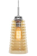 Vintage Pendant Light Fitting Chrome Spiral Retro Glass Ceiling Light Shade Smoked Amber 