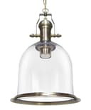 Vintage Clear Glass Pendant Light Antique Brass Bell Ceiling Lampshade Retro Industrial 