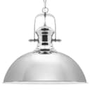 Industrial Retro Polished Chrome Pendant Ceiling Light Vintage Antique Dome Hanging Lamp Shade