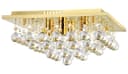 Modern Square Chandelier Crystal Droplets Gold Effect Base M0142 with 4 x 3w G9 WW