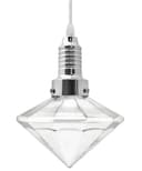 Retro Glass Diamond Shape Chrome Ceiling Pendant Light M0184