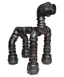 Retro Vintage Robot Pipe Steampunk Industrial Dog Table Lamp M0186P with G95 4W