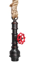 Industrial Water Pipe Vintage Ceiling Rope Pendant Light with Valve Tap M0168