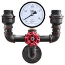 Twin Vintage Industrial Pipe Wall Light with Gauge Valve Tap M0190P 