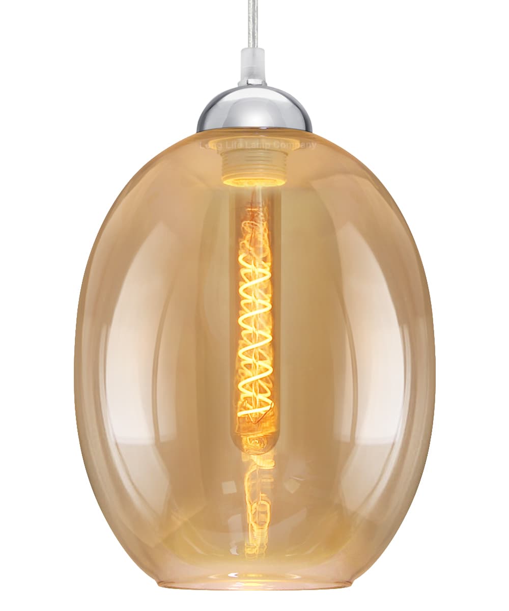 Modern Vintage Oval Glass Ceiling Pendant Light M0196