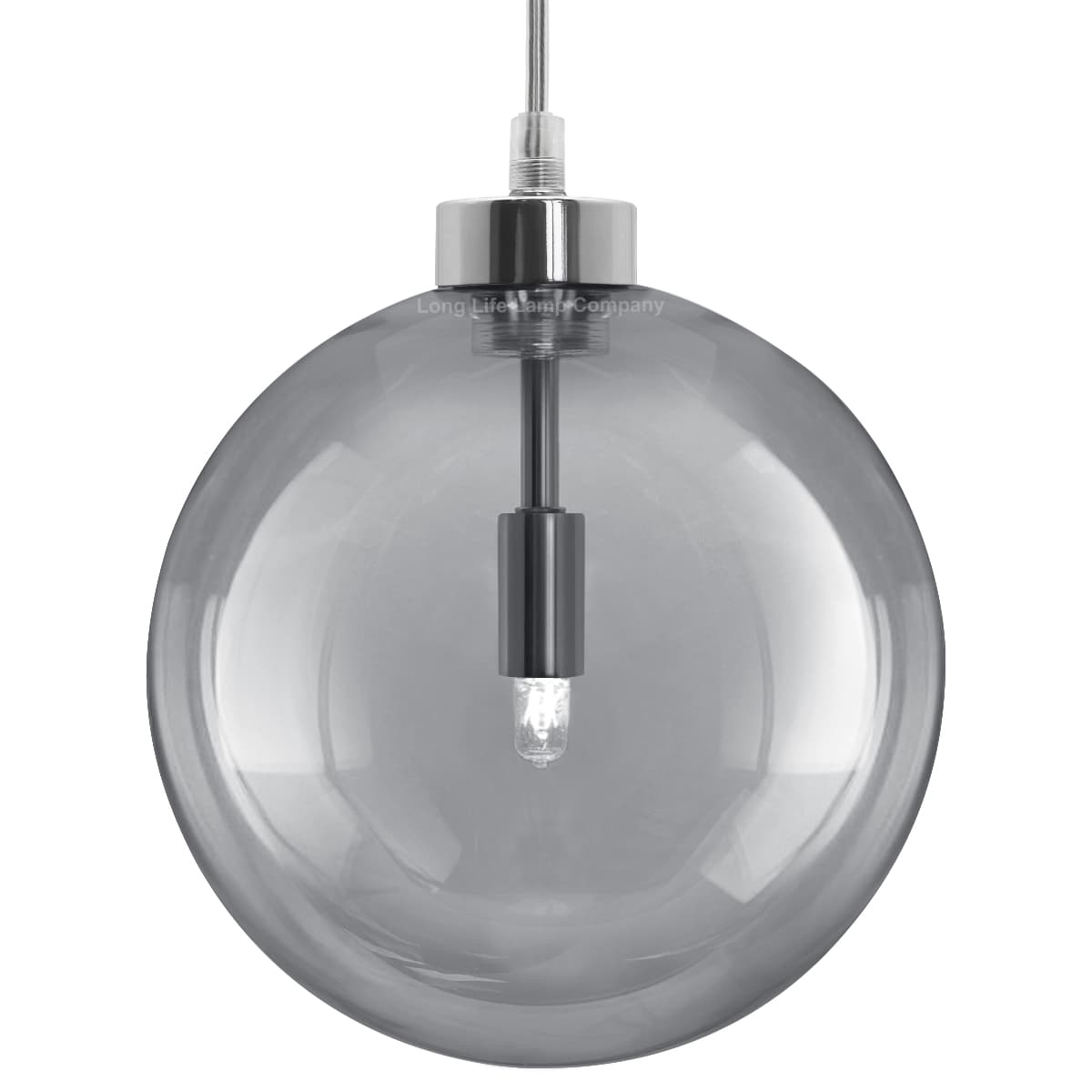 Modern Vintage Ceiling Smoked Grey Globe Pendant Light M0211