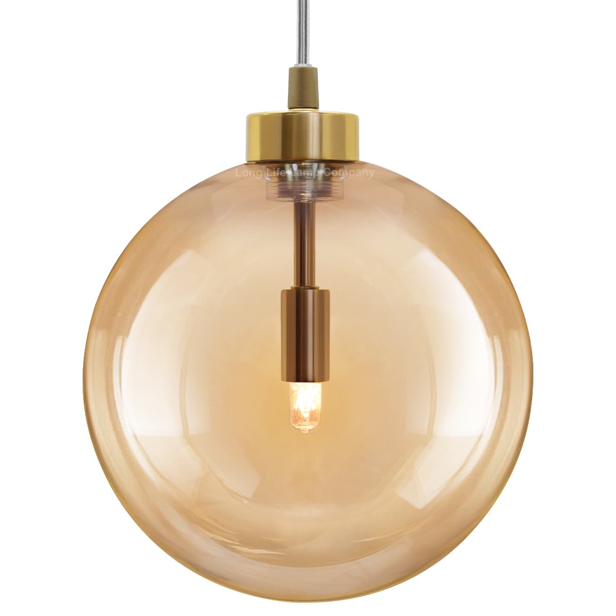 Modern Vintage Ceiling Smoked Gold Globe Pendant Light M0212
