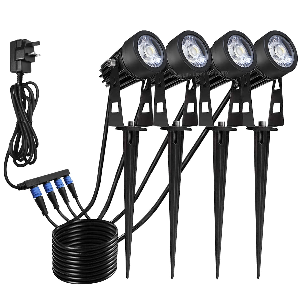 4 Pack Outdoor Garden LED Spike Lights Cool White 12v Low Voltage