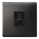 1 Gang Ethernet Port Data Socket CAT 5 Wall Plate Black Nickel Polished N442GME