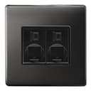 2 Gang Double Ethernet Port Data Socket CAT 5 Wall Plate Black Nickel Polished N443GME