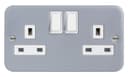 2 X 13 Amp Metal Clad Socket 2 Gang Switched Socket Outlet