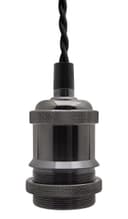 Industrial Vintage Ceiling Pendant Lamp Holder Black Nickel E27 Fitting M0219