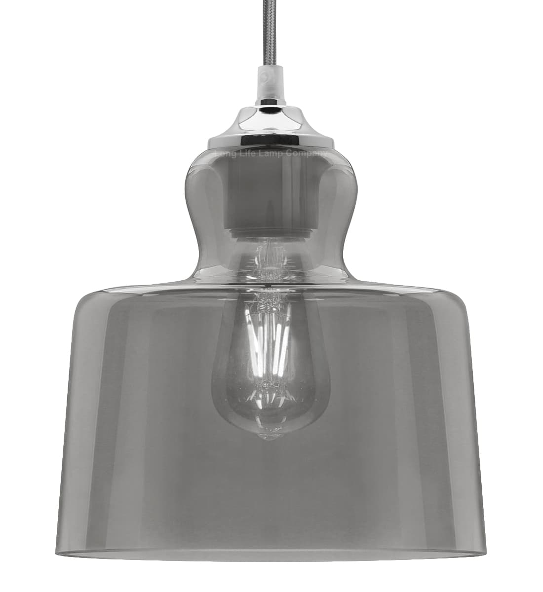 Modern Vintage Grey Smoked Glass Pendant Lamp M0224