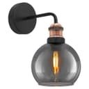 Industrial Glass Globe Smoked Grey Wall Light M0231
