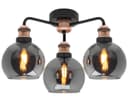 Modern Grey Glass Ceiling Light 3 Globe Shades M0232