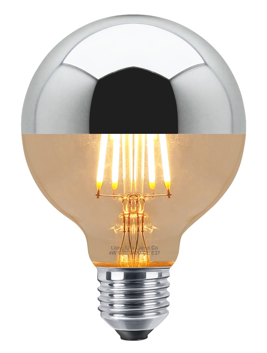 4w LED Crown Silver Light Bulb Mirror Top E27 Warm White