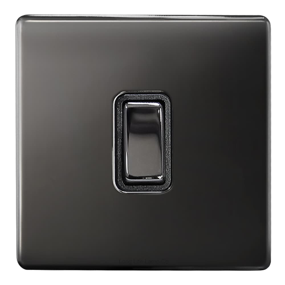 1 Gang Intermediate Single Light Switch Black Nickel Screwless Plate N313GME 