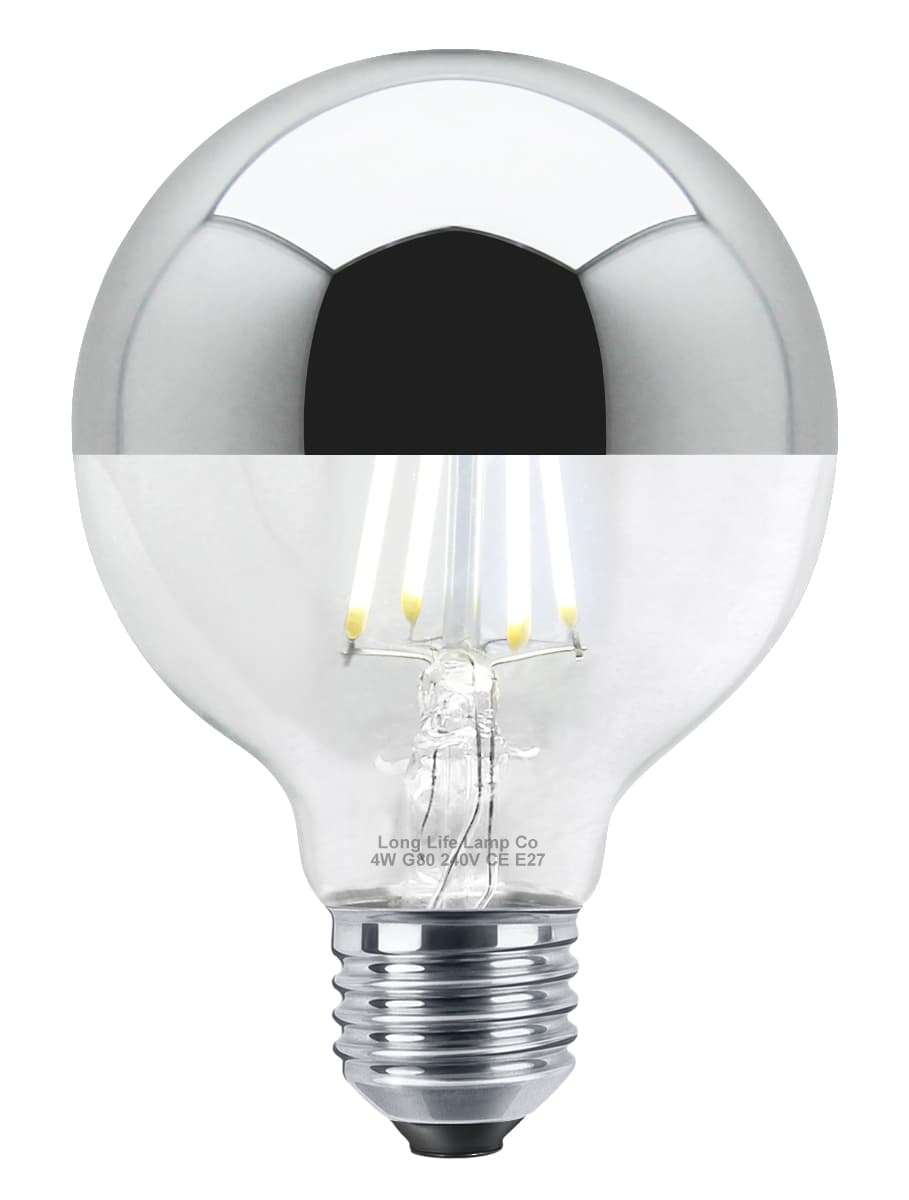 4w LED Crown Silver Light Bulb Mirror Top E27 Cool White