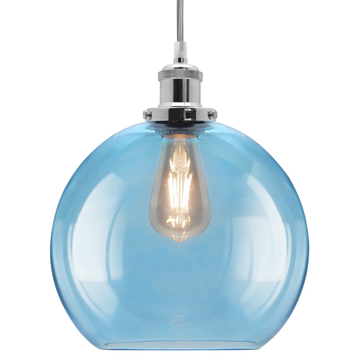 Modern Vintage Blue Glass Globe Ceiling Pendant Lamp M0236