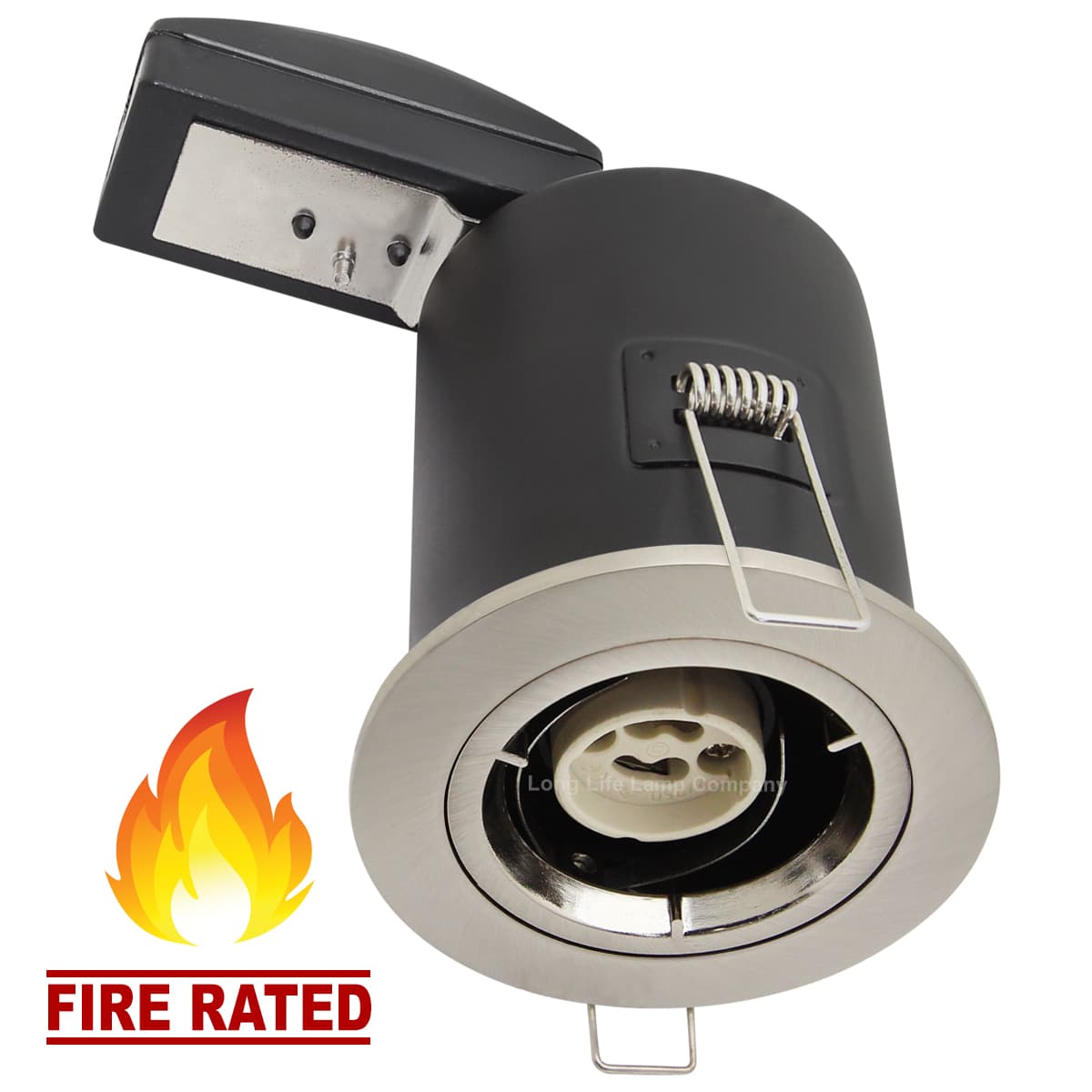 Brush Chrome Fixed Fire Rated Downlight