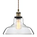 Vintage Glass Shade Pendant Antique Brass Hanging Ceiling Light 