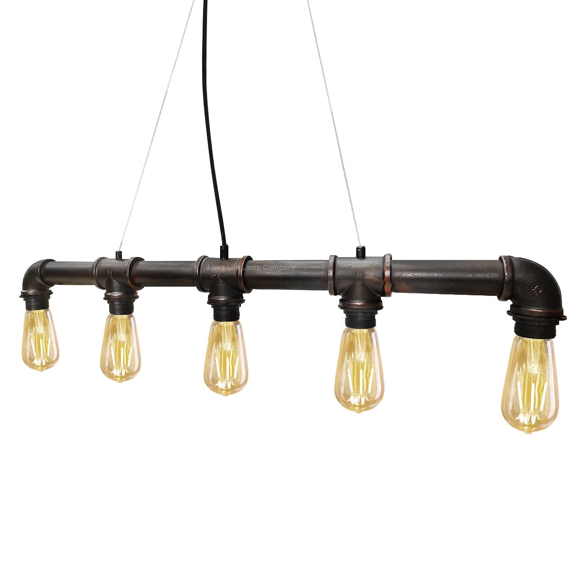 Vintage Industrial Waterpipe Ceiling Light Fixture Rustic Copper 