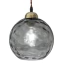 Vintage Globe Smoked Grey Ripple Glass Ceiling Pendant Lamp Glass H3005