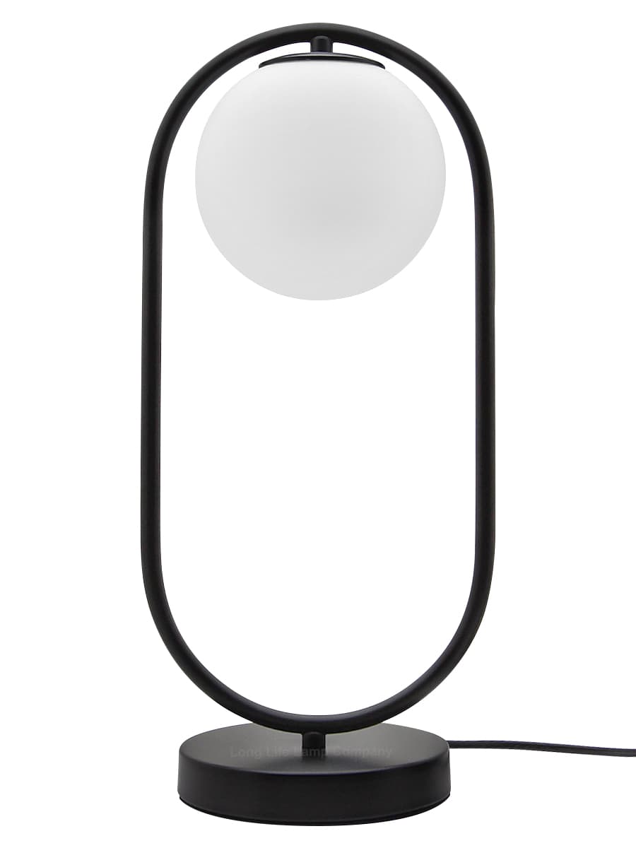 Modern Retro Opaque Globe Black Table Lamp H3008
