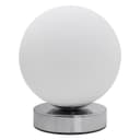 LED Globe Desk Lamp Chrome Base Bedside Ball Table Lamp Warm White H3003
