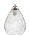 Ceiling Tear Drop Crackled Clear Glass Pendant Lamp Shade Retro Chrome Holder H3030