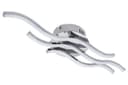 Modern LED Ceiling Chrome 3 Strip Light Warm White 20W Semi Flush H3015