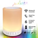 Portable LED Touch Dimmable Mood Lamp Speaker USB Rechargeable 6 Colour Changing Wireless Connection 