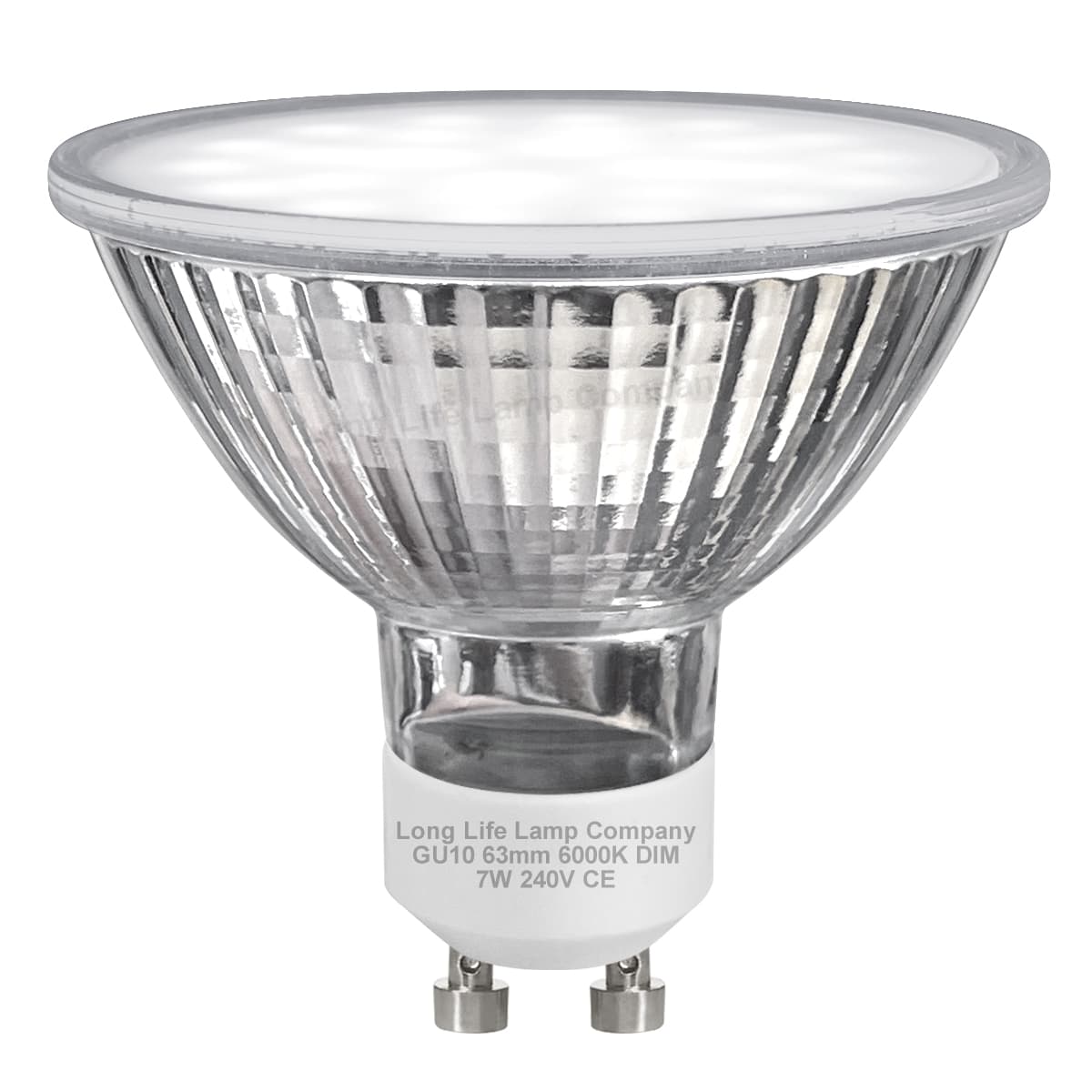 LED 63mm GU10 Dimmable Cool White 7w Frosted Cover 240v 