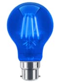 6W LED BLUE Light Bulb B22 Bayonet BC Glass A60