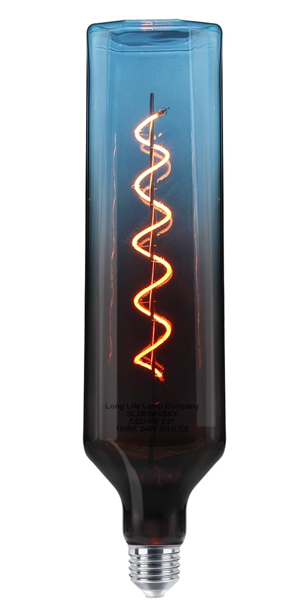 4W LED Decorative Light Bulb Whisky Bottle Blue Gradient Glass E27 Spiral Filament