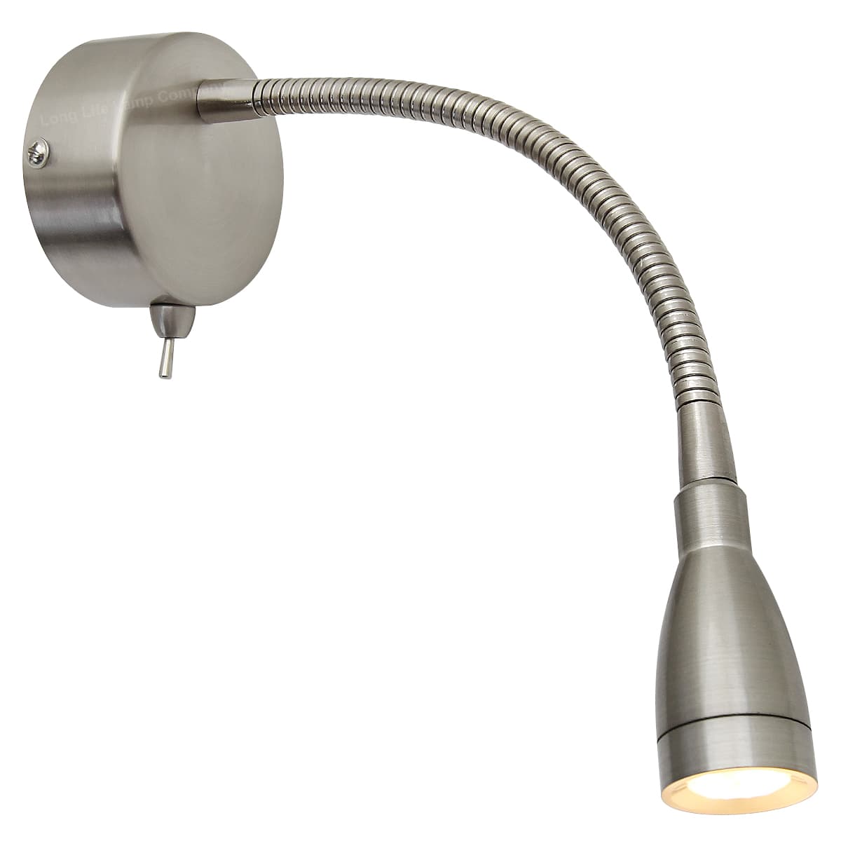 LED Bedside Reading Wall Light Switched Flexible Arm Headboard Light H3049 Warm White 