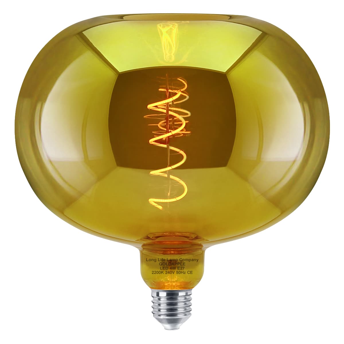 4w LED Decorative Metallic Glass Apple Gold Coil Filament Light Bulb E27 GOLDAPPLE